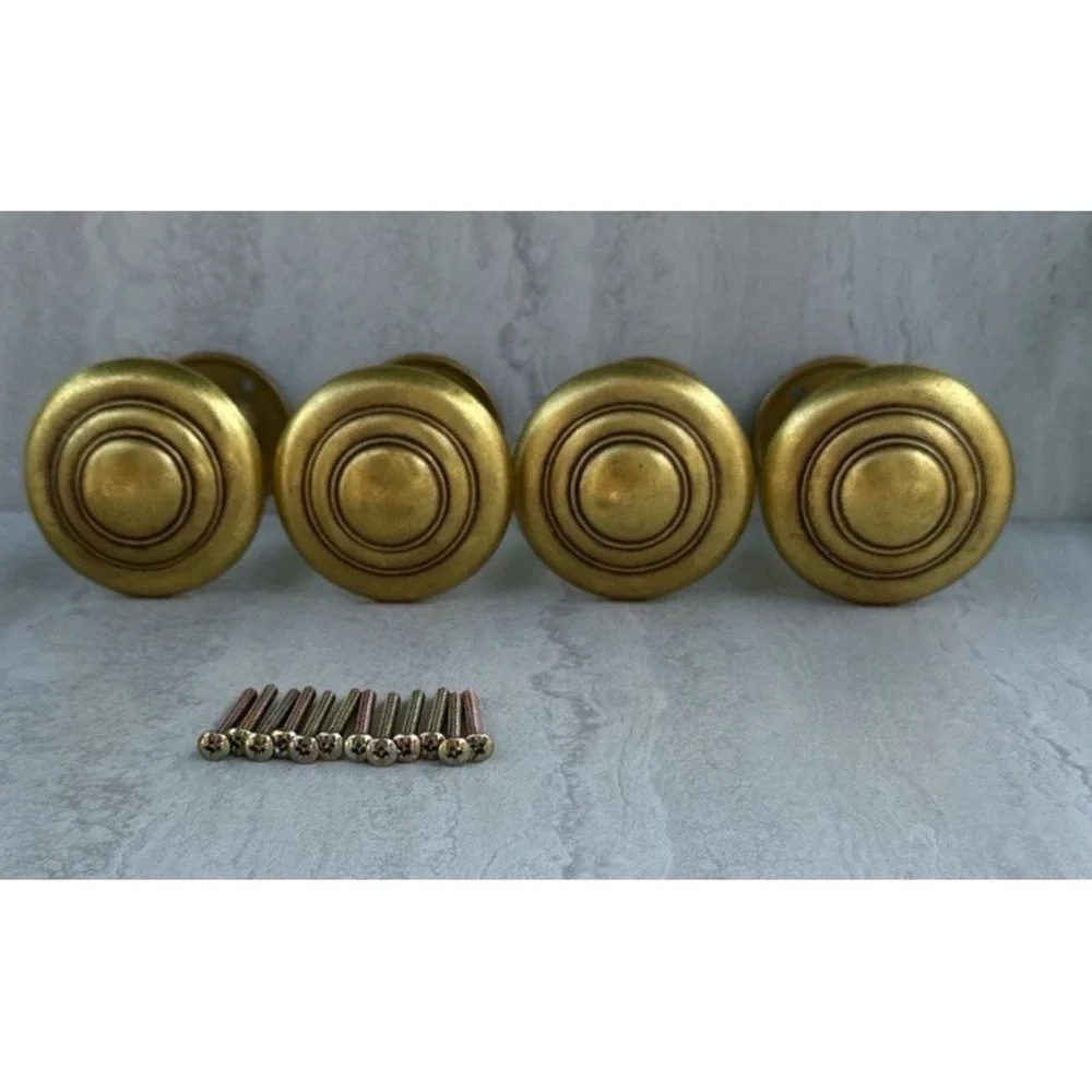 Set Of 4 Brass Tone Curtain Drapery Tiebacks 3